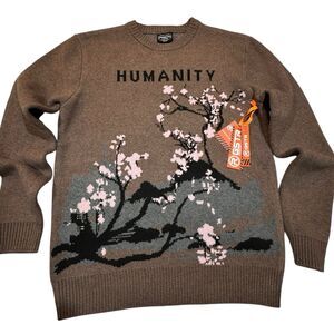 Art Sweater Soft Grunge RGSTR “Humanity” Japan Graphic Knit Sweater (L) NWT